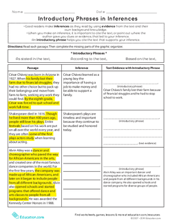 Introductory Phrases in Inferences