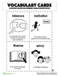 Vocabulary Cards: Inferring Character Motivation