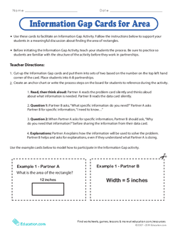 Information Gap Cards for Area