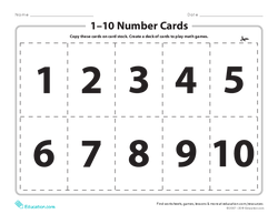 1–10 Number Cards