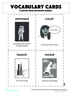 Vocbulary Cards: EL Support Lesson: Introducing Numbers!