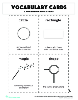 Vocabulary Cards: EL Support Lesson: Magic 2D Shapes