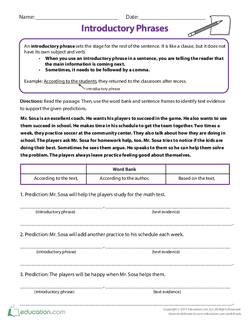 Introductory Phrases