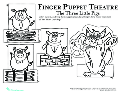 Three Little Pigs Finger Puppets