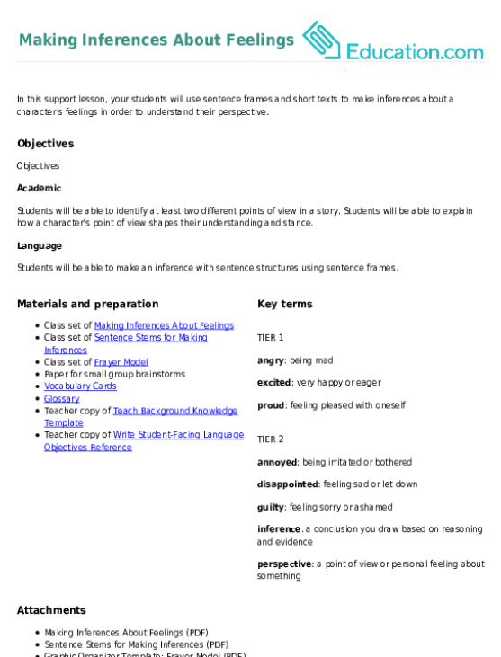 Making Inferences About Feelings