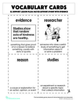 词汇卡:将作者的观点与证据相匹配
