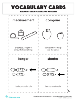 Vocabulary Cards: Measure with Cubes