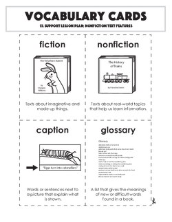 Vocabulary Cards: Nonfiction Text Features
