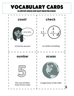 Vocabulary Cards: How Many Fish in the Ocean?