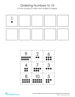 Ordering Numbers to 10