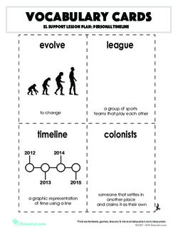 Vocabulary Cards: Personal Timeline