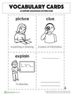 Vocabulary Cards: Picture Clues