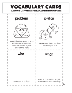 Vocabulary Cards: Problem and Solution Summaries