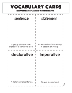 Vocabulary Cards: Read with Expression!