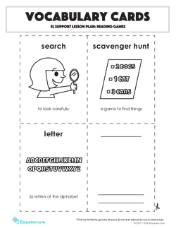 Vocabulary Cards: Reading Games
