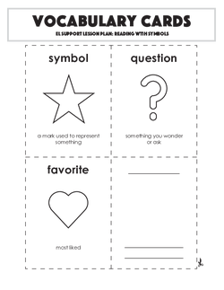 Vocabulary Cards: Reading with Symbols