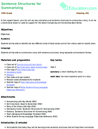 Sentence Structures for Summarizing large image