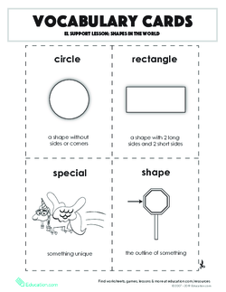 Vocabulary Cards: EL Support Lesson: Shapes in the World