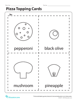 Pizza Topping Cards