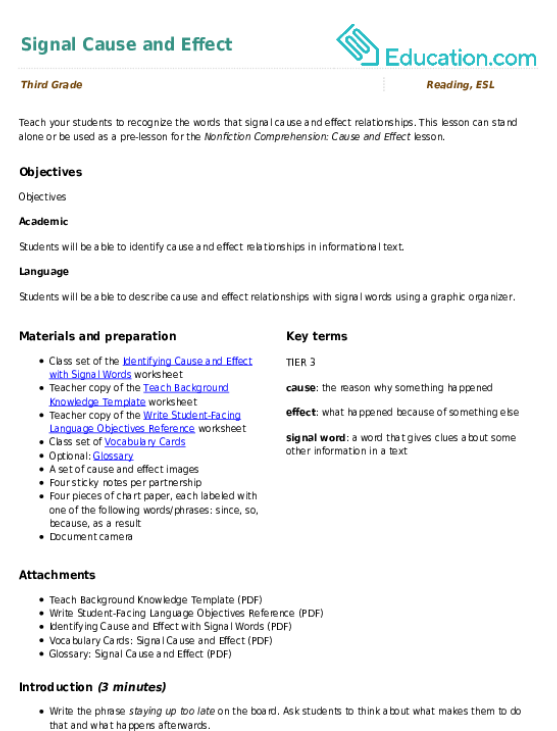 Signal Cause and Effect