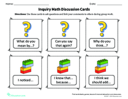 Inquiry Math Discussion Cards