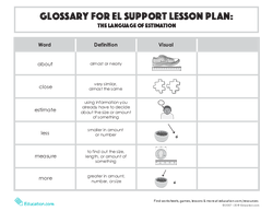 Glossary: The Language of Estimation