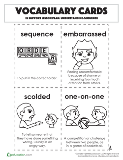 Vocabulary Cards: Understanding Sequence