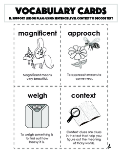 Vocabulary Cards: Using Sentence Level Context to Decode Text