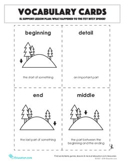 Vocabulary Cards: What Happened to the Itsy Bitsy Spider?