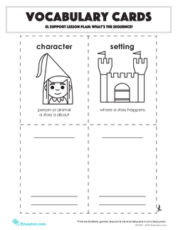 Vocabulary Cards: What's The Sequence?