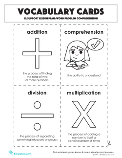 Vocabulary Cards: Word Problem Comprehension