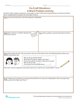 Co-Craft Situations: A Word Problem Activity