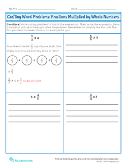 Crafting Word Problems: Fractions Multiplied by Whole Numbers