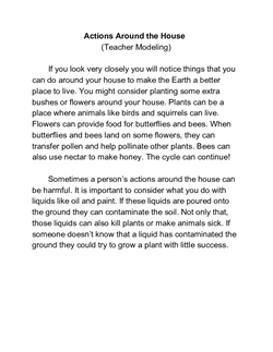 Actions Around the House
