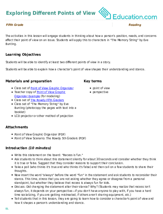 Exploring Different Points of View