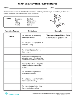 Complete the Table: Narrative Elements