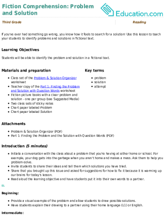 Fiction Comprehension: Problem and Solution large image