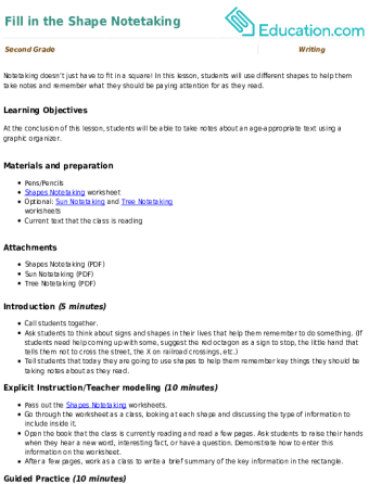 Fill in the Shape Notetaking large image