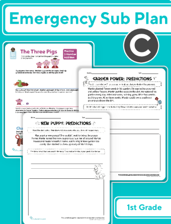 First Grade Daily Sub Plan C large image