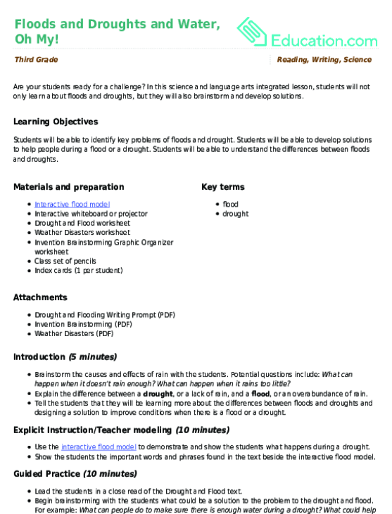 Floods and Droughts and Water, Oh My!