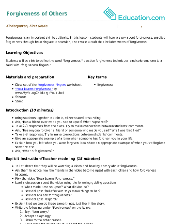 Forgiveness of Others