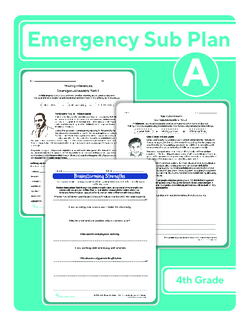 Fourth Grade Sub Plan: Day 1