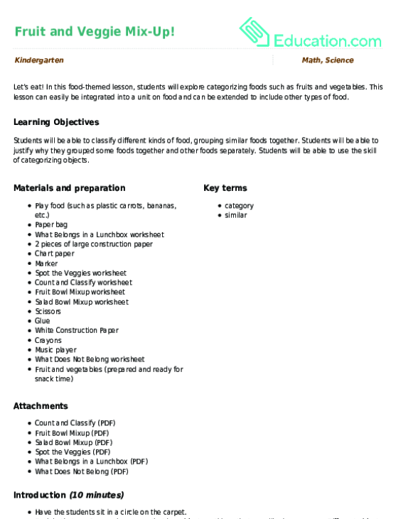 Fruit and Veggie Mix-Up!