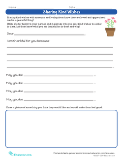 Sharing Kind Wishes: Letter