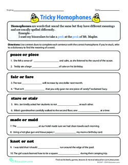 Tricky Homophones