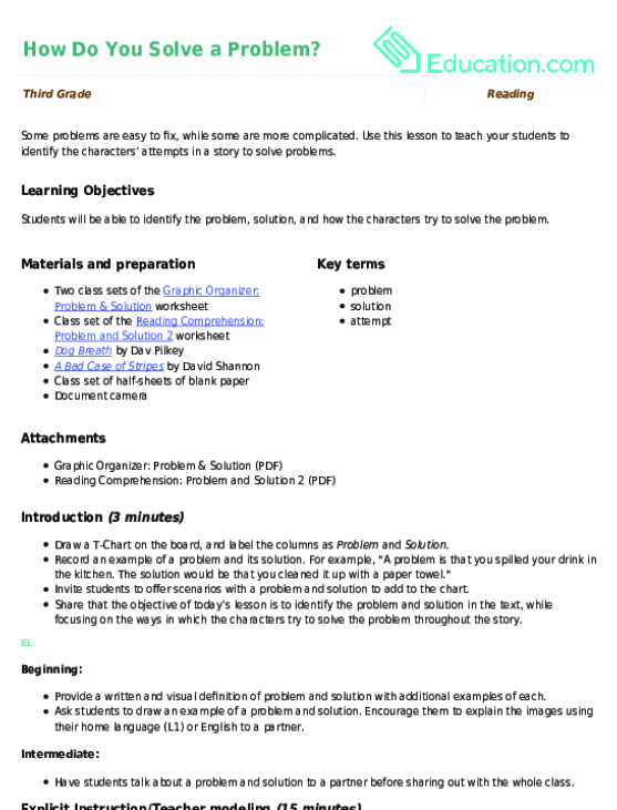 How Do You Solve a Problem?