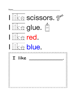 I Like worksheet