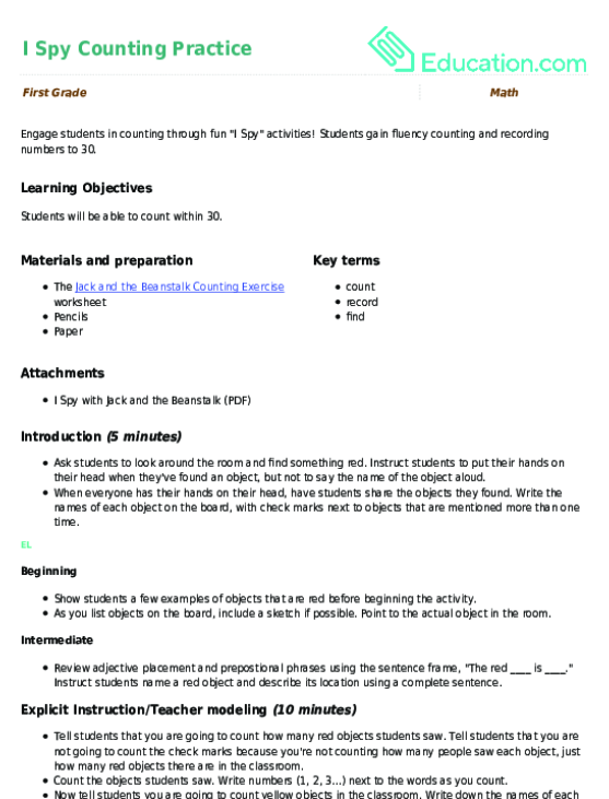 I Spy Counting Practice