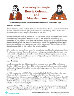 Bessie Coleman and Mae Jemison