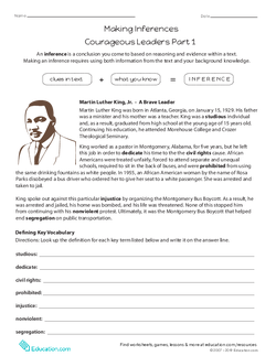 Making Inferences: Courageous Leaders Part 1